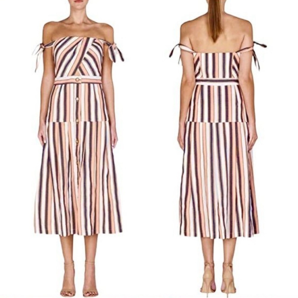 Adelyn Rae NWOT Off The Shoulder Striped Dress Size Medium